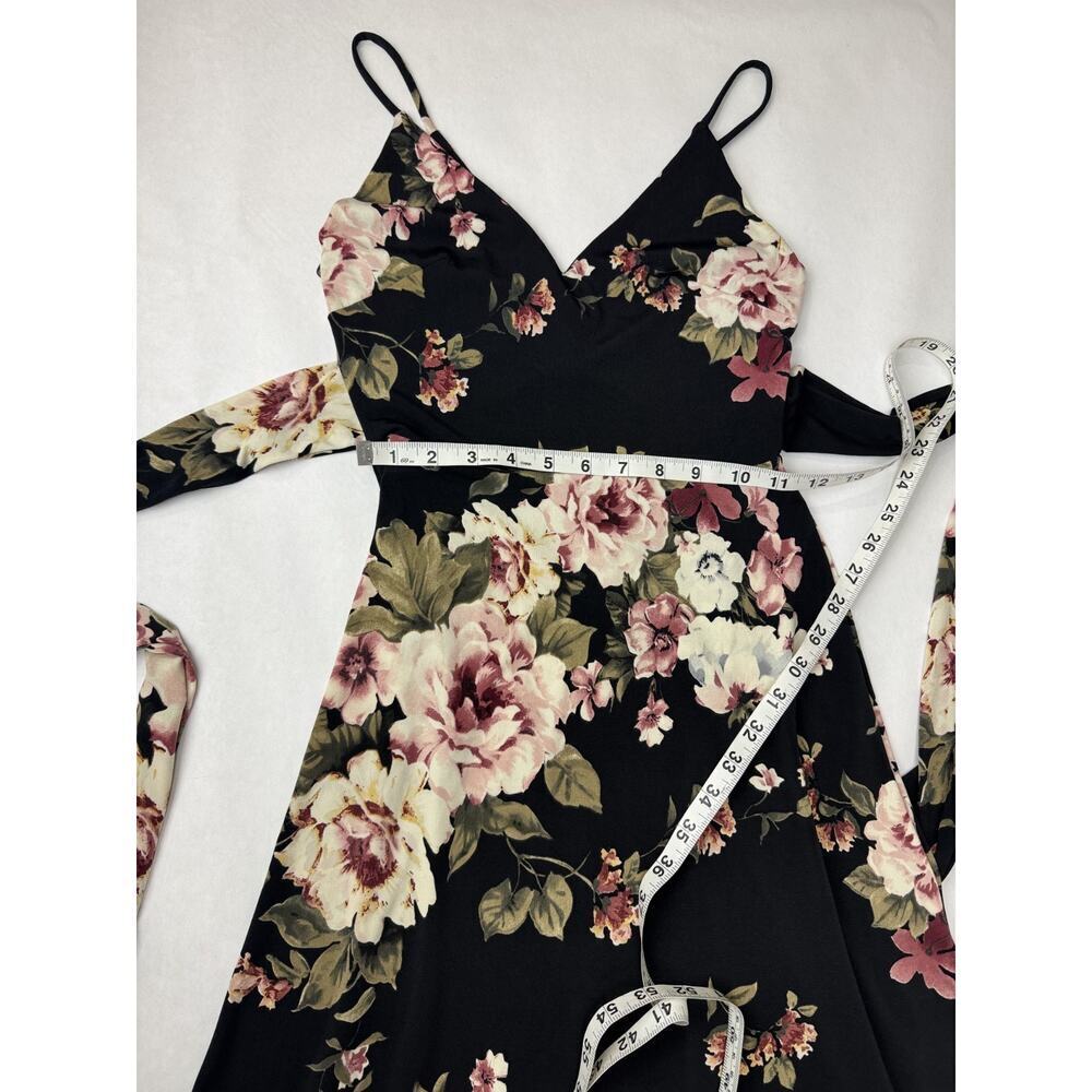 Windsor Black Floral Maxi Dress Boho Floral Cottagecore Evening Women's XS - Picture 5 of 8